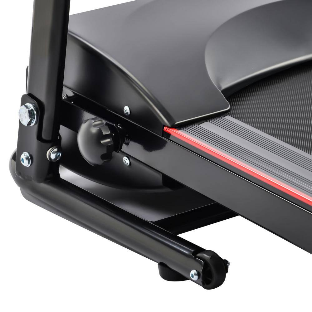 2.5 HP Black Stainless Steel Folable Electric Treadmill with Bluetooth Music, 5 In. LCD Display and Heart Rate Sensor